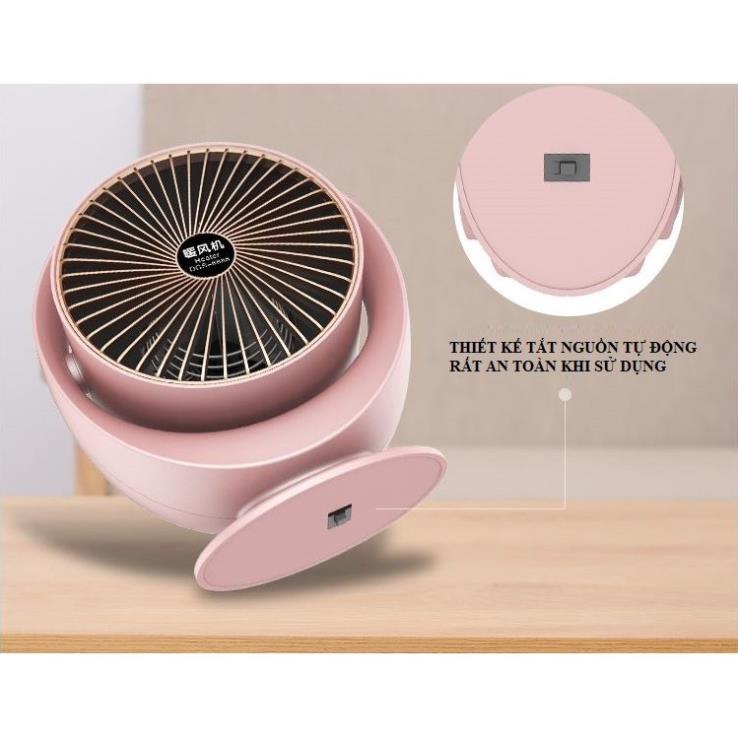 Quạt sưởi mini cao cấp Heater Fan 2 chiều công suất 800W - Quạt sưởi Đa Năng Tiện Dụng - Công Nghệ Số BV