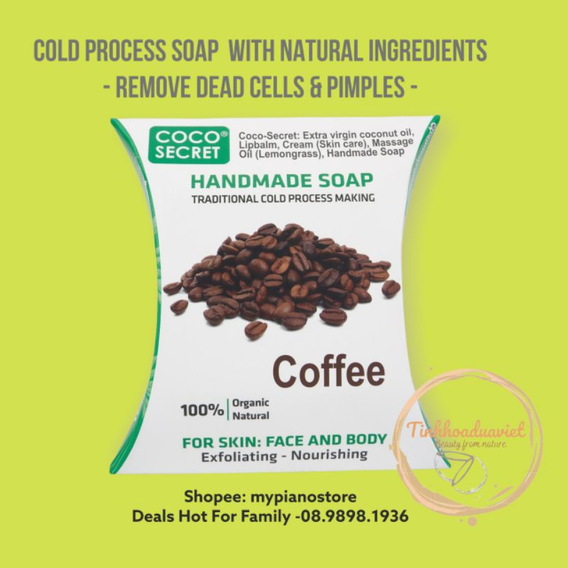 [Sale - 2023] Set 10 bánh Xà bông Coco Secret dưỡng ẩm tẩy tế bào phương pháp Nguội không thêm bột màu - màu nước | BigBuy360 - bigbuy360.vn