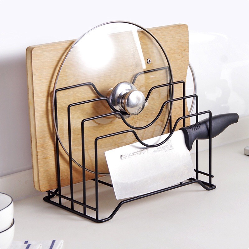 Kệ để thớt đa năng, kệ để nắp nồi bằng kim loại chắc chắn