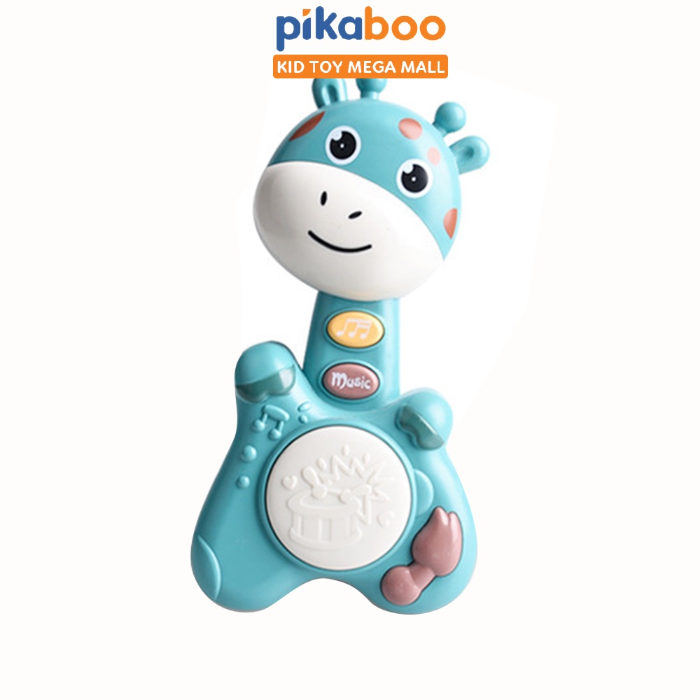 Đàn trống phát nhạc hươu cao cổ Pikaboo, đồ chơi cho bé kích thích phát triển các giác quan