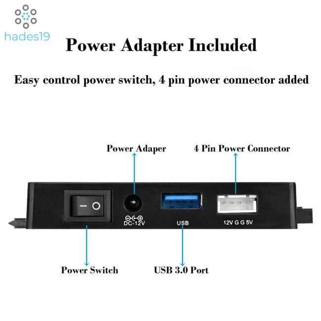 Universal USB 3.0 to IDE/SATA Converter with Power Switch Hard Disk Multifunctional Adapter