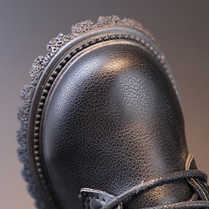 Giày Bốt Martin Cổ Thấp Phối Khóa Kéo Bên Hông Thời Trang Anh Quốc Cho Bé