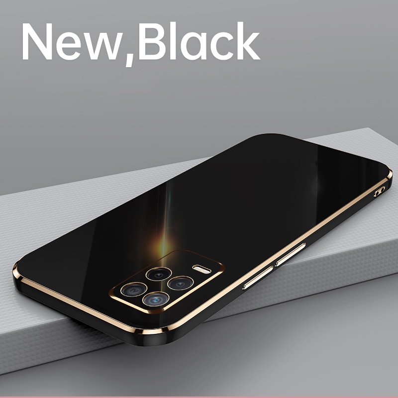 Ốp Điện Thoại TPU Silicon Mềm Chống Sốc Khung Vuông Mạ Vàng Sang Trọng Cho Realme 8 8i 9i 9 Pro Plus 5G