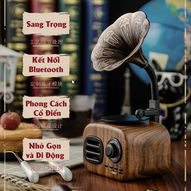 Loa Bluetooth mini - Loa Cổ FT05 và BT01 phong cách cổ điển classic style âm thanh siêu trầm