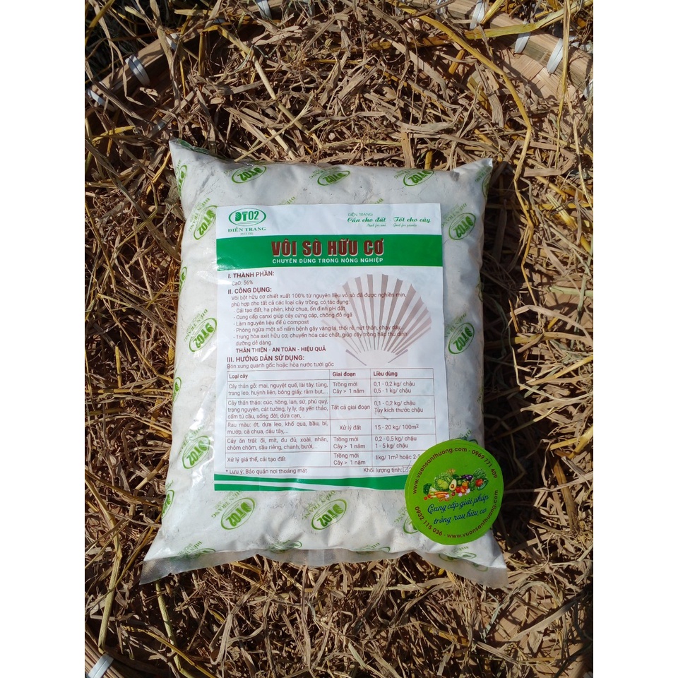 Vôi Sò Hữu Cơ, Bột Vỏ Sò (Gói 2kg) Nghiền Mịn Điền Trang Cung Cấp Can.xi, Cải Tạo Đất Hạ Phèn, Phòng Ngừa Nấm, B.ệnh