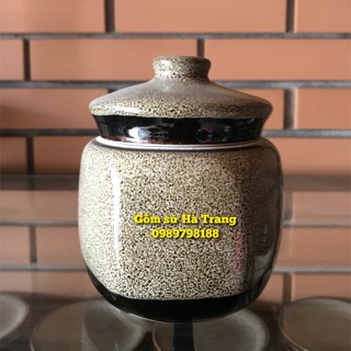 Hũ có nắp men gấm  Sản phẩm gốm sứ Bát Tràng cao cấp