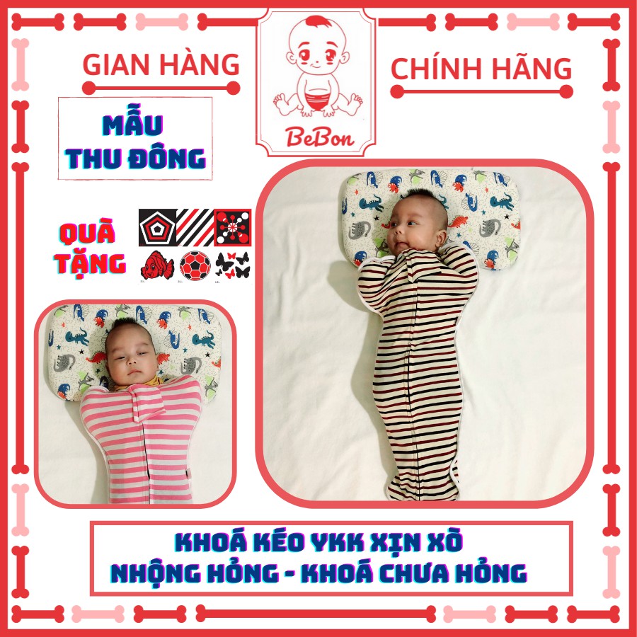 Nhộng Chũn BeBon Thu Đông Cho Bé -Giúp Bé Ngủ Ngon Sâu Giấc  quấn chũn chính hãng bebon- kèm có hộp và quà tặng