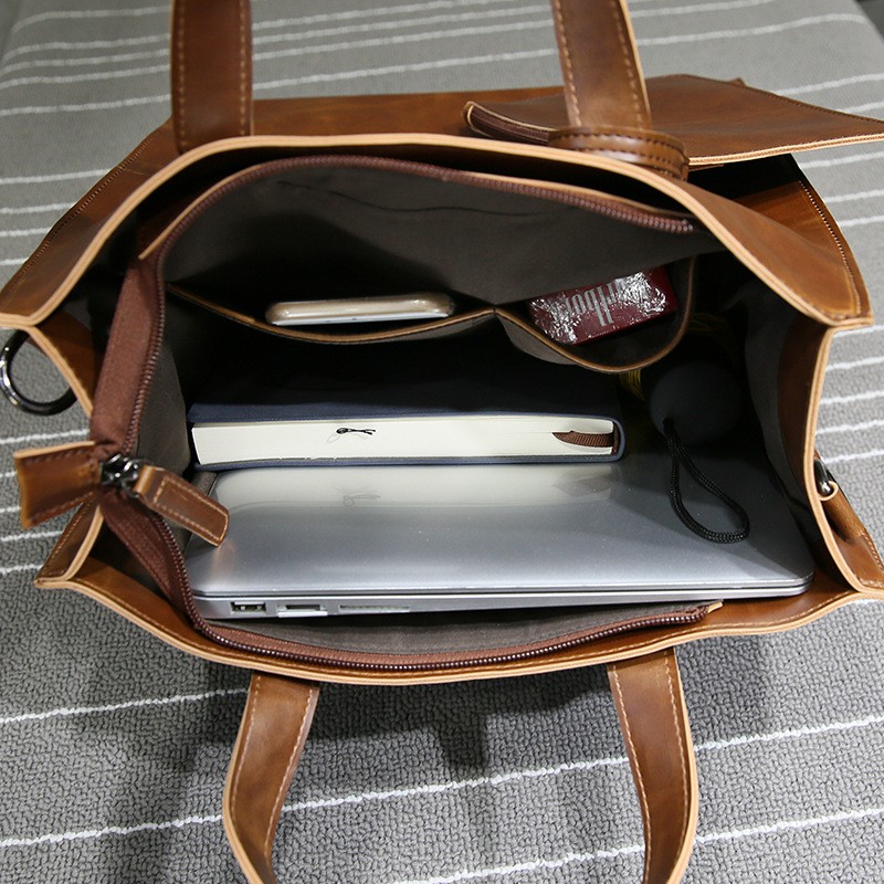Túi đựng laptop bằng da 2 trong 1 thời trang cá tính cho nam | BigBuy360 - bigbuy360.vn
