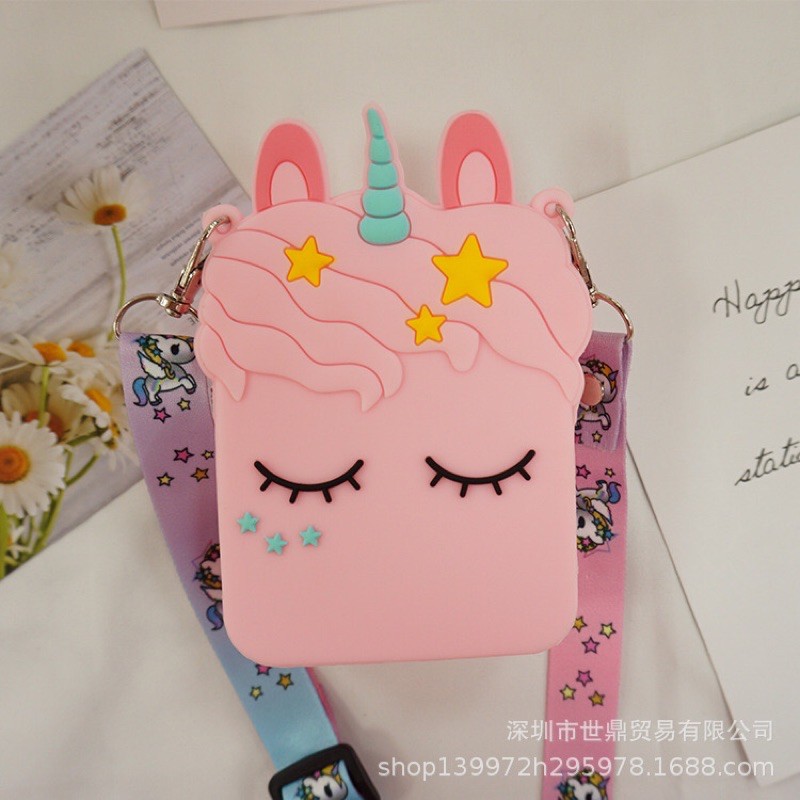 Túi đeo chéo silicon Pony unicorn cho bé gái