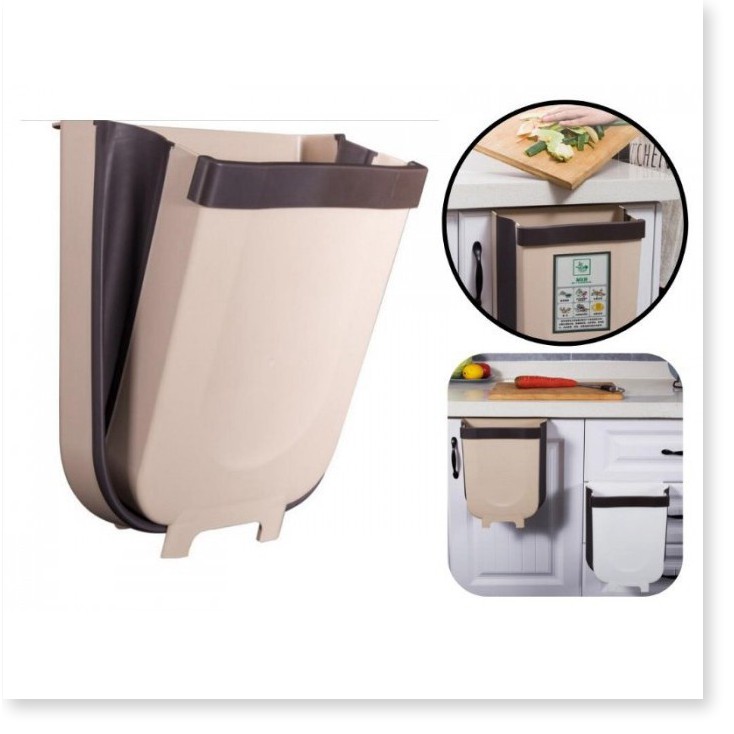 Thùng rác gấp gọn gắn cửa tủ bếp hoặc sau ghế xe hơi (loại to)
