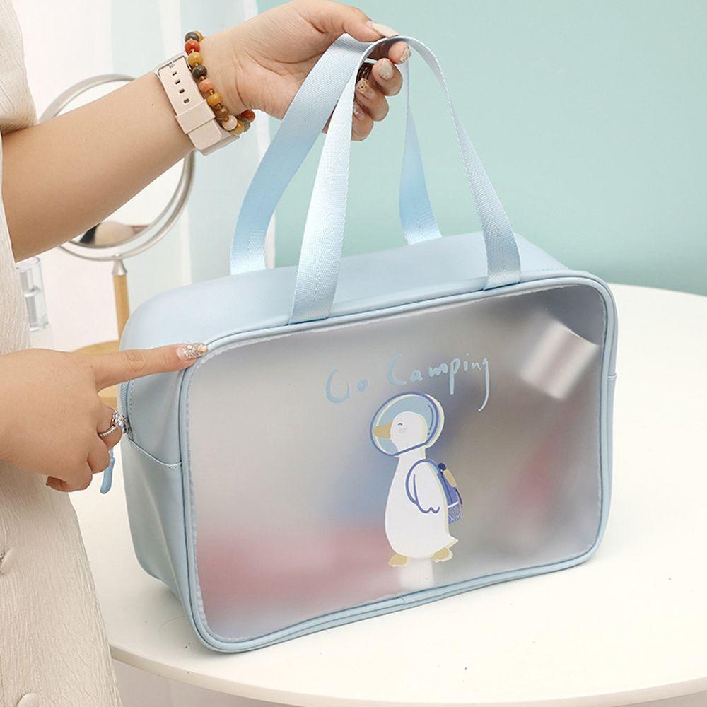 QQMALL Túi Đựng Mỹ Phẩm Bằng PVC Trong Suốt Hình Vuông Cỡ Lớn Tiện Dụng