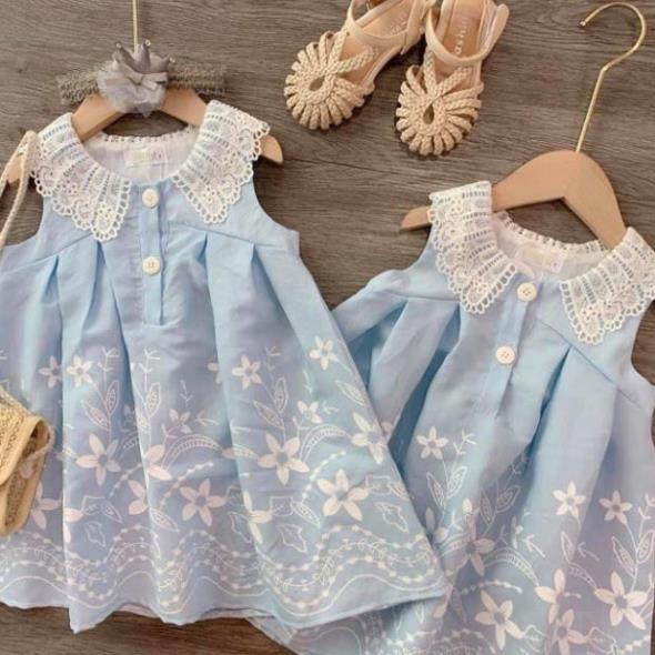 Váy bé gái sóng xanh cực xinh - VBG-sóng-xanh