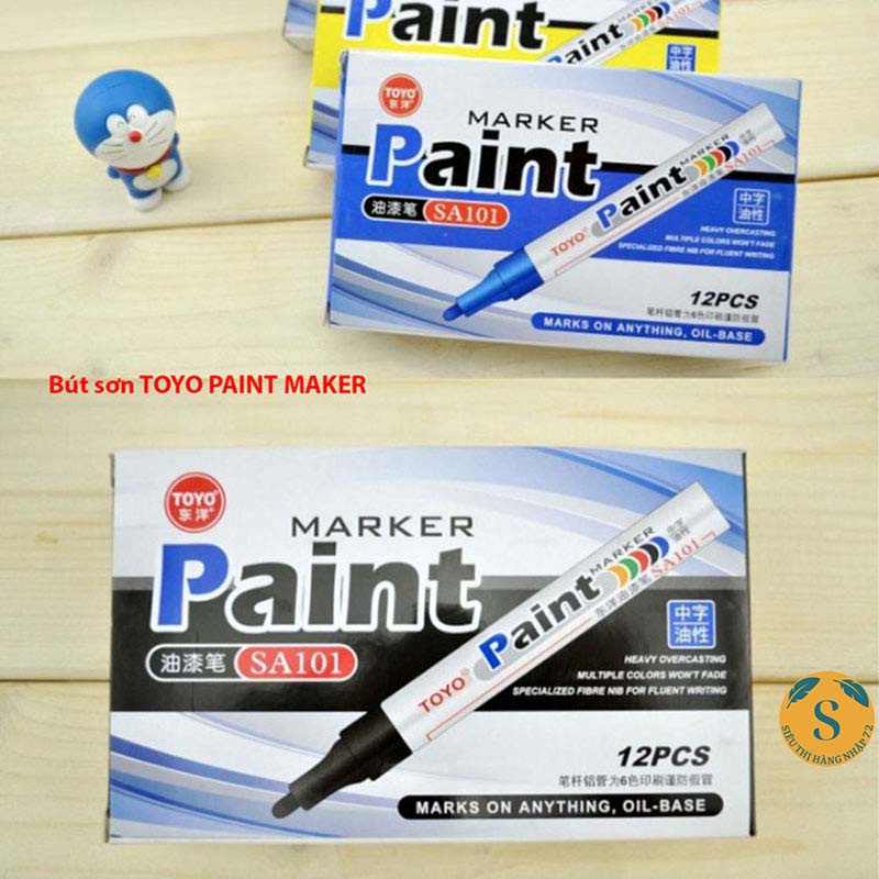 Bút sơn Toyo paint, bút repaint tiện lợi, có thể viết lên nhiều bề mặt khác nhau, mau khô, không nhòe [BÚT LÔNG]