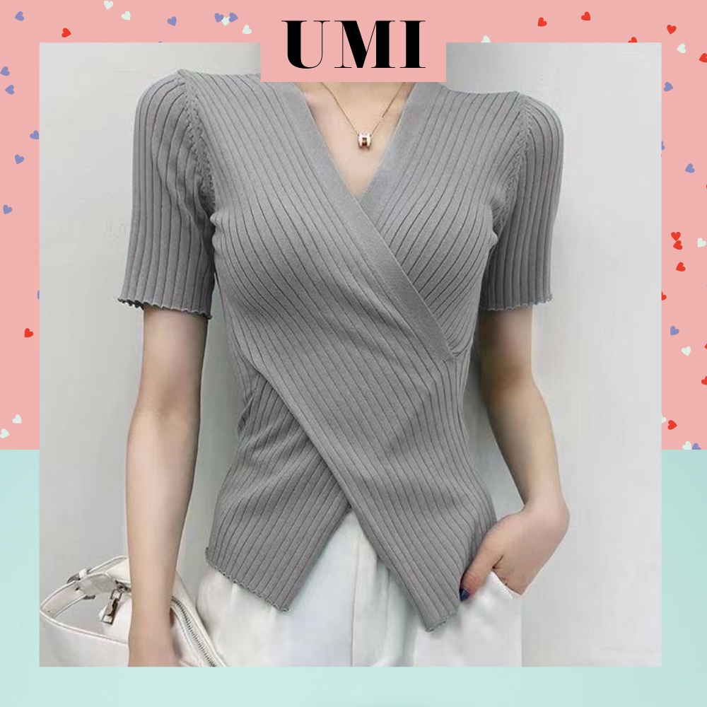 ÁO DỆT KIM ĐẮP CHÉO TÔN DÁNG CHUẨN PHONG CÁCH HÀN QUỐC ÁO CHÉO TÀ TÔN DÁNG