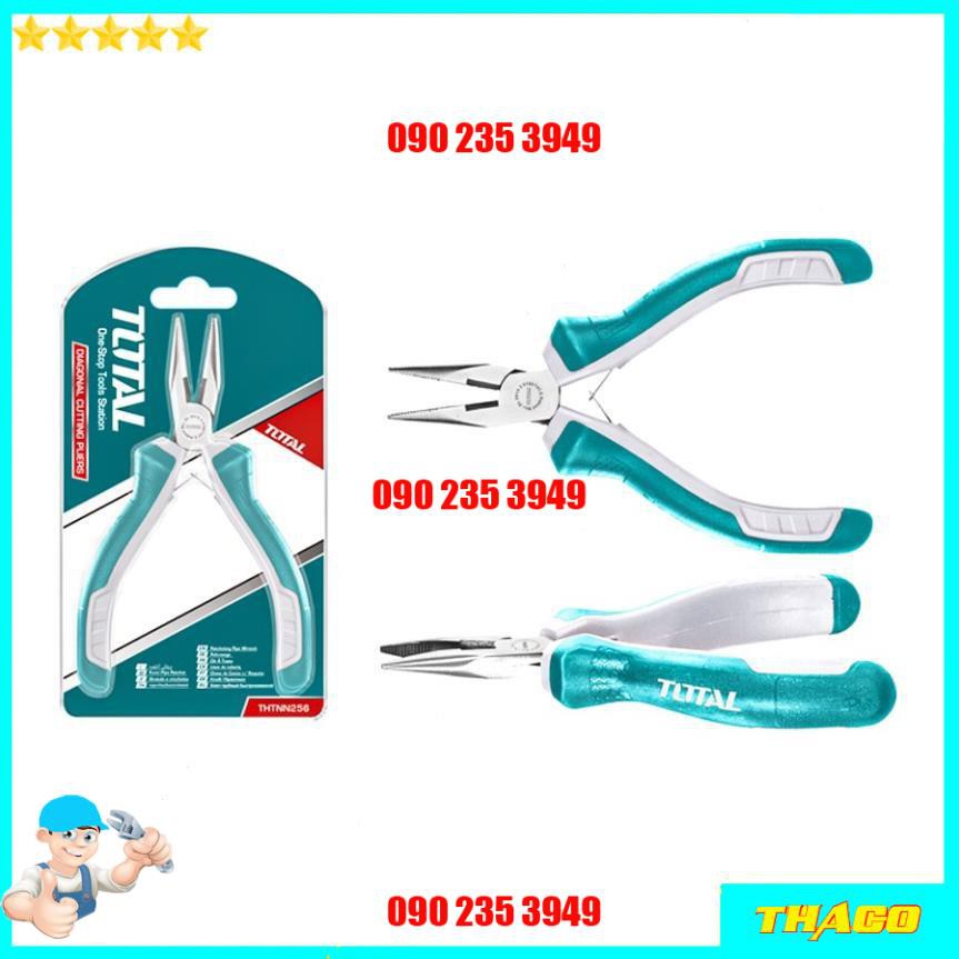 Kềm răng cắt đứt mũi cong nhọn mini 115mm nhiều loại Total Ingco kìm dẹp uốn vòng đầu bóng chống gỉ 12345