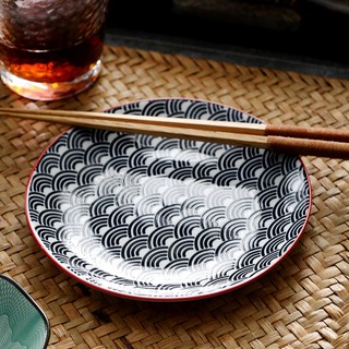 Đĩa gốm ZENTANGLE PATTERN phong cách Nhật Bản | ZPDT1602
