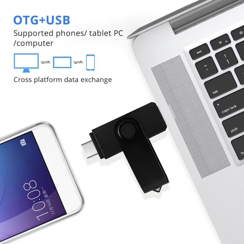 Ổ đĩa flash Fonken USB 2.0 loại C 2 trong 1 tốc độ cao 128GB 64GB 32GB 16GB