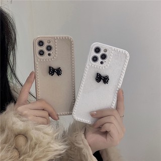 Ốp Điện Thoại Họa Tiết Chấm Bi Thắt Nơ Ba Chiều Phong Cách Nhật Hàn Cho Iphone 11 12Pro Max mini Apple X XS XR SE iPhone7p 8plus