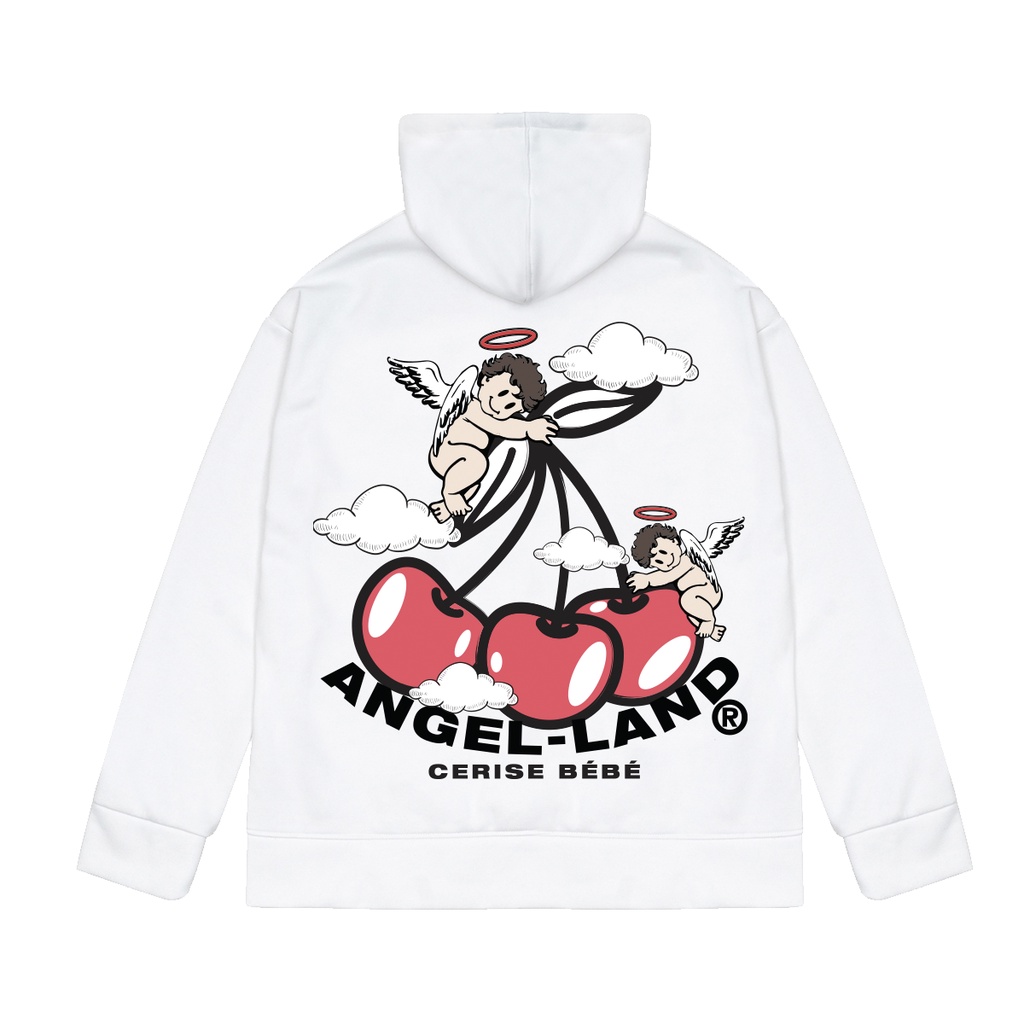 Áo Khoác Hoodie Khoá Kéo Angel-Land CERISE BÉBÉ Màu TRẮNG Chính hãng Nỉ Bông [CBZW]
