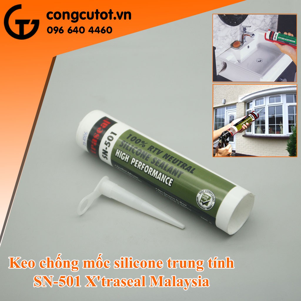 Keo chống mốc silicone trung tính SN-501 X'traseal Malaysia - Nhiều màu