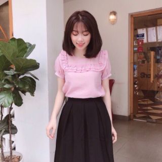 Chân váy xếp ly dáng dài
