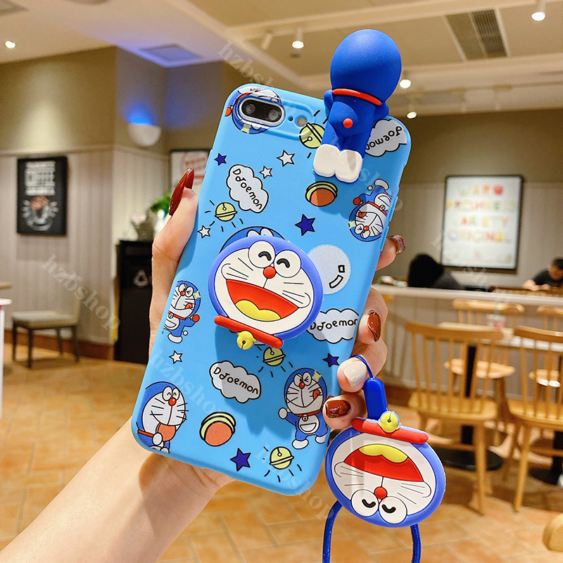 Ốp Lưng Silicone Mềm Chống Sốc In Hình Doraemon Có Dây Đeo Cho Iphone 12 Mini 11 Pro Max X Xr Xs Max Iphone Se 2020 Iphone 7 8 Plus Iphone 6 6s Plus