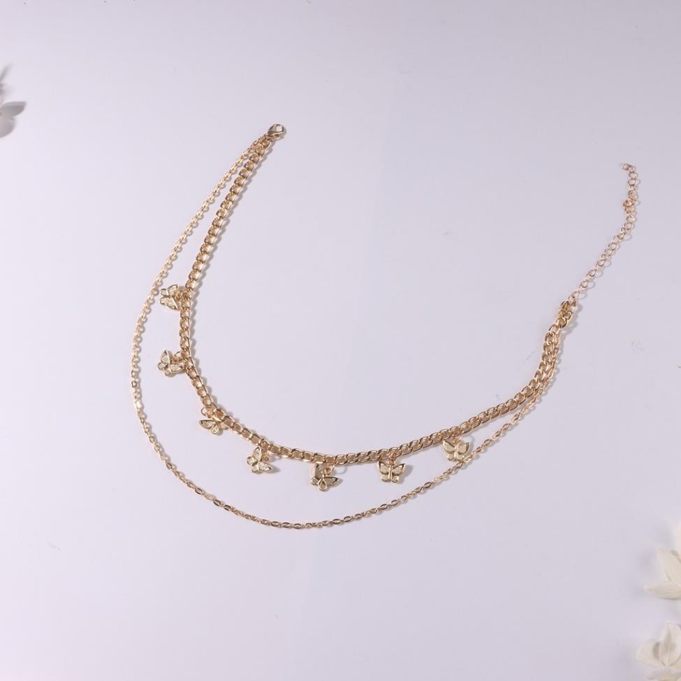 (017) Dây Chuyền Hai Lớp Chuỗi 🦋 Phong Cách Retro