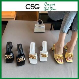 Giày Cao Gót Nữ 5p Đế Vuông Mũi Nhọn Cao Cấp Giày Cao Gót 5p CSG