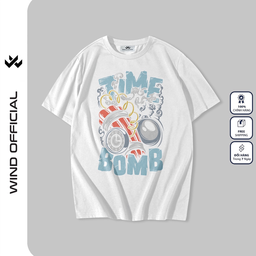 Áo thun tay lỡ unisex WIND phông form rộng BOMB thời trang nam nữ oversize ulzzang