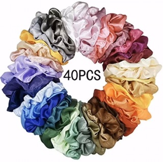 Chun buộc tóc Scrunchies lụa Satin