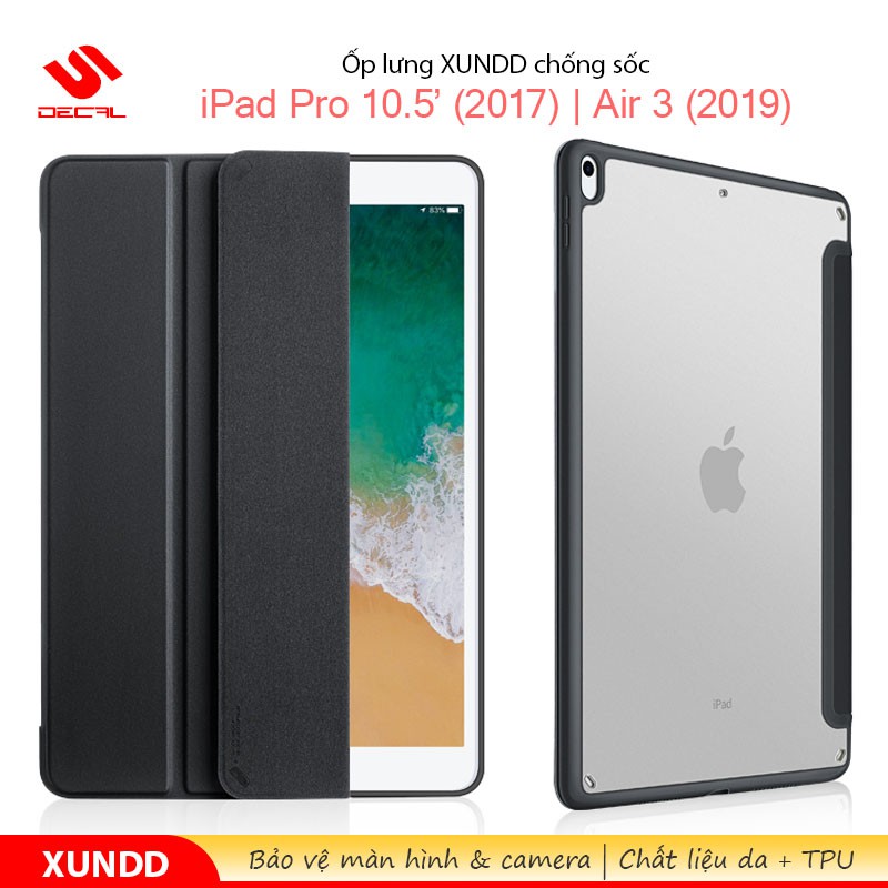 Ốp lưng XUNDD iPad Pro 10.5' / Air 3, Chống trầy, Chống sốc, Kiểu bao da, Mặt lưng trong | WebRaoVat - webraovat.net.vn