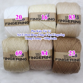 Cotton bóng chập 4/ sợi fingering (1- 95)