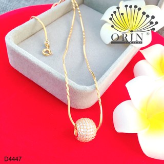 Dây chuyền dạng mì xoắn mặt hột charm tròn đính đá thiết kế cao cấp Orin D4447