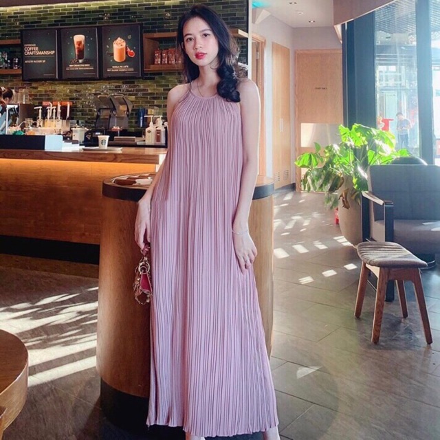 [Mã FATHANG5 giảm 10K đơn 50K] Đầm yếm hồng dập li (kèm hình thật) | BigBuy360 - bigbuy360.vn