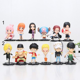 Set 6 mô hình trưng bày nhân vật hoạt hình One Piece bằng nhựa PVC chất lượng cao