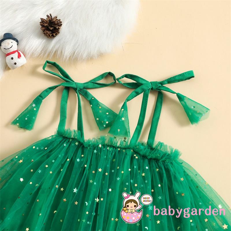 Đầm Chữ A Không Tay Phối Bèo Nhún Đính Kim Sa / Chấm Bi Xinh Xắn Cho Bé Gái 6 Tháng - 4 Tuổi 6 Tháng Tuổi