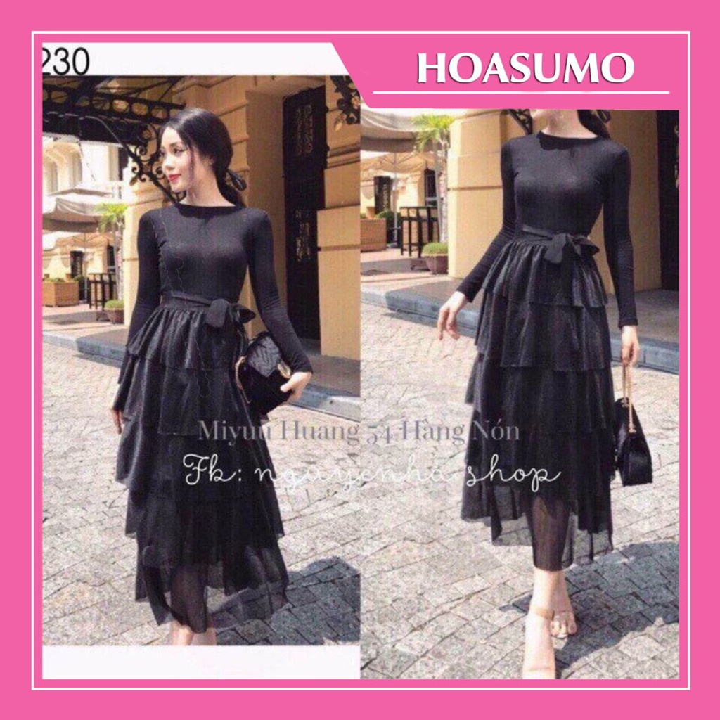 Chân váy ly dài xòe voan nhũ 5 tầng tiểu thư sang chảnh | BigBuy360 - bigbuy360.vn