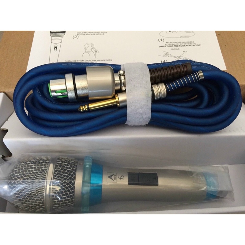 Micro Có Dây chính hãng AMEK F5 Hát Karaoke Chuyên Nghiệp, thân kim loại, Jack mạ vàng chống nhiễu