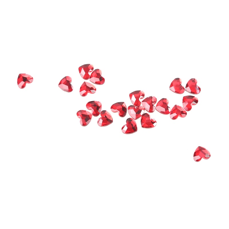 Hạt Pha Lê Thủy Tinh Hình Trái Tim Mặt Phẳng Trang Trí Móng Tay Ngày Valentines