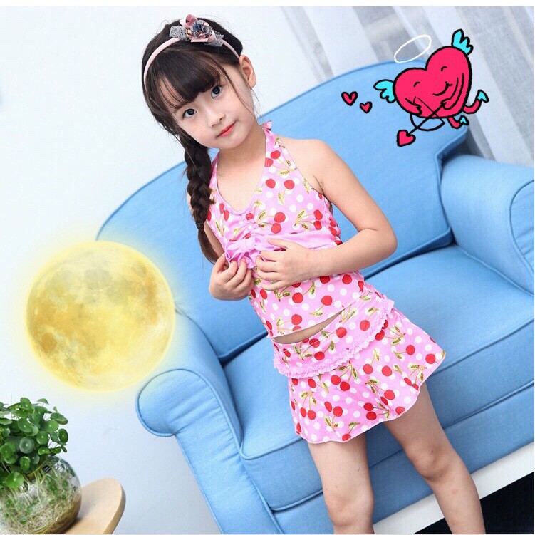 Bikini đồ bơi đi biển Áo tắm trẻ em hai mảnh kiểu đầm | BigBuy360 - bigbuy360.vn