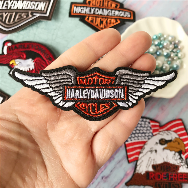 1 Sticker Ủi Thêu Hình Xe Mô Tô Harley-Davidson