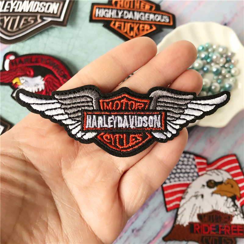 Miếng vá ủi thêu họa tiết xe mô tô Harley-Davidson