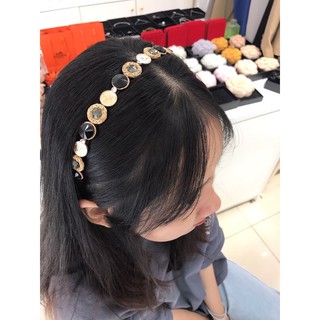 Bờm tóc đồng xu ngọc đá cao cấp LADY