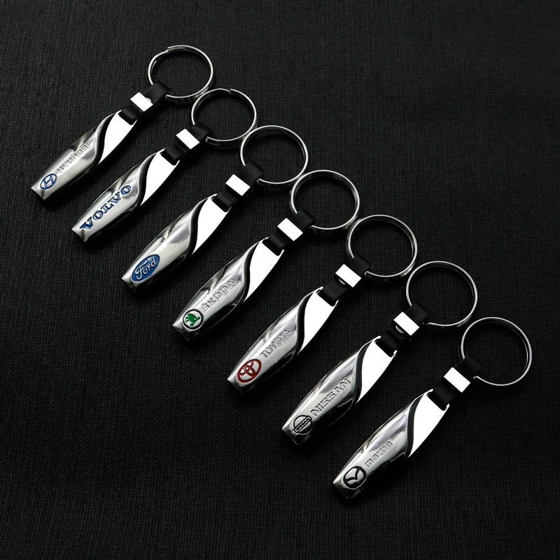 Móc Khóa Kim Loại Hình Logo Giọt Nước 3D Cho Xe Hơi Audi Mazda Suzuki Toyota Benz