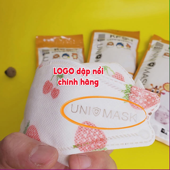 Khẩu trang trẻ em 4 lớp KF94 Uni Mask công nghệ Hàn Quốc, khẩu trang 4D kháng khuẩn, chống bụi mịn bảo vệ hô hấp cho bé
