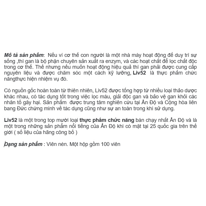 Himalaya Liv.52 hỗ trợ thải độc gan - Hindi.store Liv52