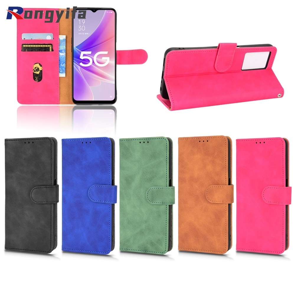 Bao Da Điện Thoại Nắp Gập Dạng Ví Có Ngăn Đựng Thẻ Cho OPPO Realme C35 C31 F21 Pro Reno 8 7 4G 7 SE Find X5 9 Pro A57 5G 4G 2020 Ốp