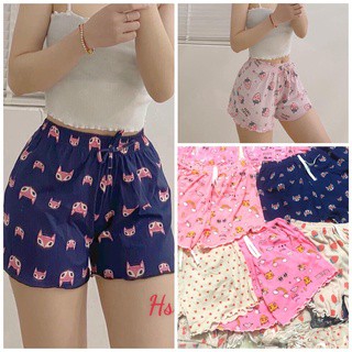 Quần short đùi ngủ nữ mặc nhà mẫu ngẫu nhiên chất bozip cotton thoáng mát mã QH01