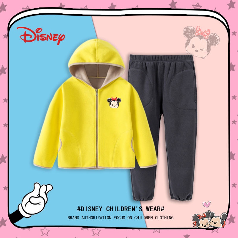 Bộ Đồ Có Mũ Trùm Dày Dặn Họa Tiết Disney / Disney Thời Trang Cho Bé Gái