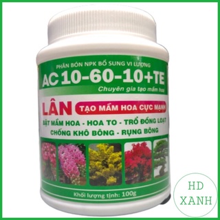 phân bón NPK bỏ sung vi lương lân ac 10-60-60+TE  100g